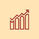 brown bar and line chart